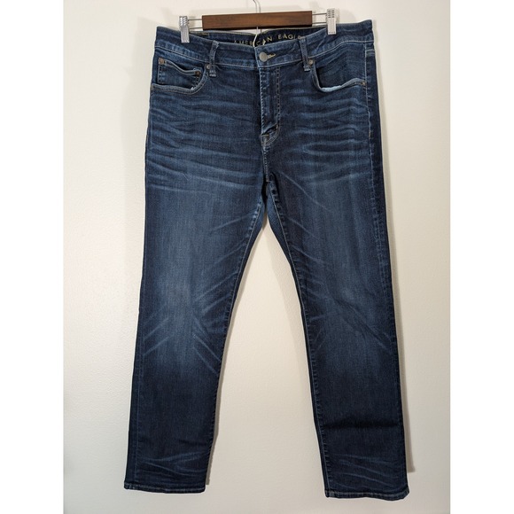 American Eagle Outfitters Other - American Eagle Original Straight 36/32 Fit Jeans Mens Dark Wash Indigo Denim